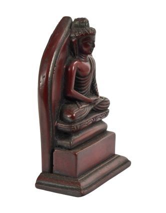 Budha Amithaba, tmavo červený, živica, 13cm