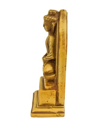 Budha Amithaba, svetlý, antik patina, živica, 13cm