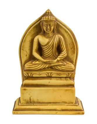 Budha Amithaba, svetlý, antik patina, živica, 13cm