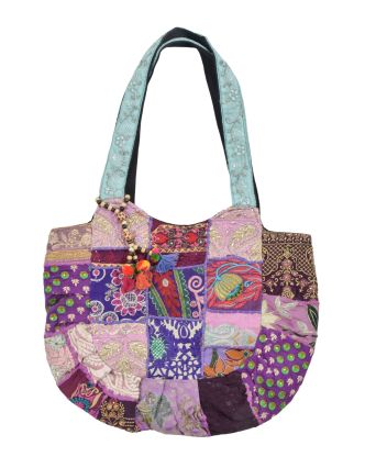 Unikátna taška z Gudžarátu, patchwork, ručne vyšívaná, 45x35cm