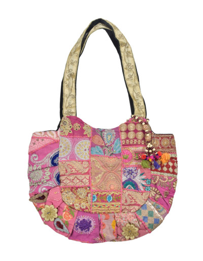 Unikátna taška z Gudžarátu, patchwork, ručne vyšívaná, 45x35cm