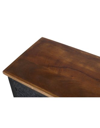 Šuplíková komoda z mangového dreva, rečné rezby, 64x44x93cm
