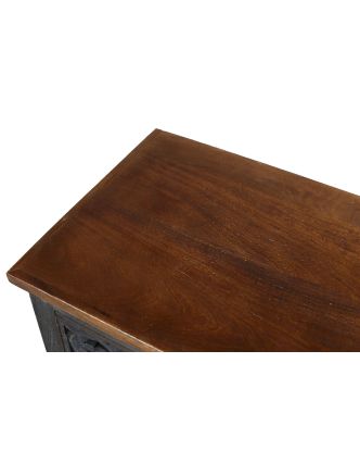 Šuplíková komoda z mangového dreva, rečné rezby, 64x43x94cm