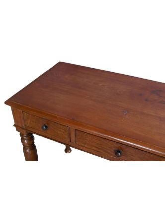 Písací stôl z teakového dreva so šuplíkmi, 114x51x74cm