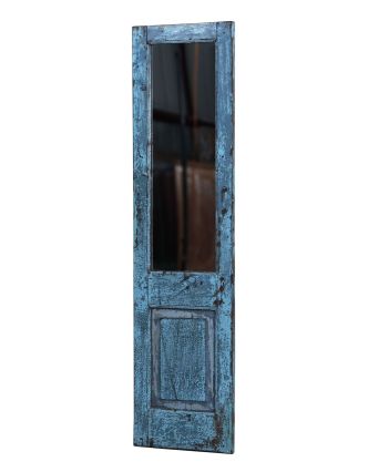 Zrkadlo v ráme z teakového dreva, vyrobené zo starých dverí, 52x4x197cm
