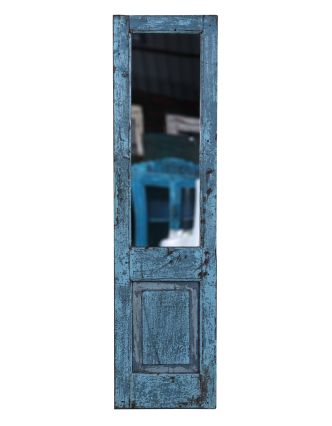 Zrkadlo v ráme z teakového dreva, vyrobené zo starých dverí, 52x4x197cm