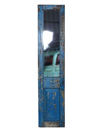 Zrkadlo v ráme z teakového dreva, vyrobené zo starých dverí, 42x4x193cm