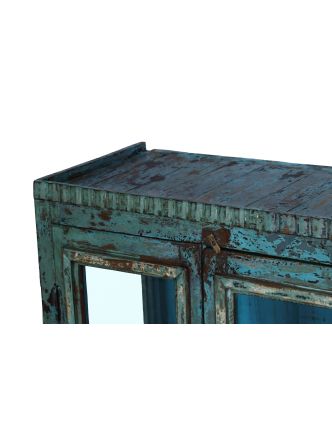 Presklená skrinka z teakového dreva, 69x37x102cm
