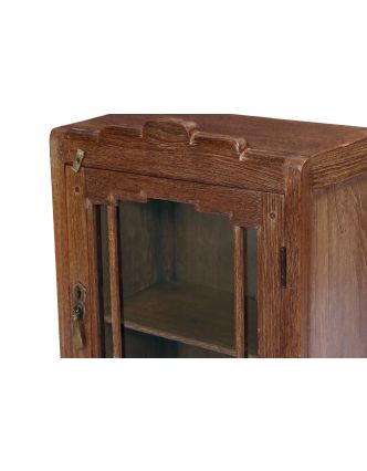 Presklená skrinka z teakového dreva, 41x23x64cm