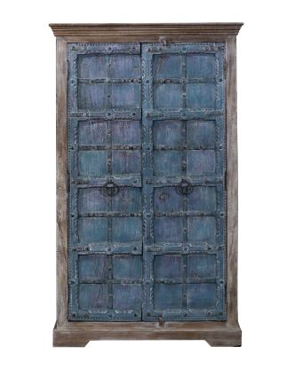 Skriňa z teakového dreva, staré dvere, 112x51x183cm