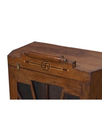 Presklená skrinka, oltár, z teakového dreva, 49x45x89cm