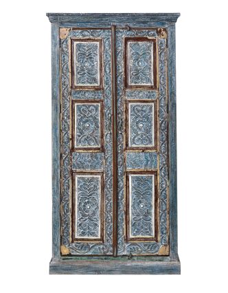 Skriňa z teakového dreva, staré dvere, 104x46x195cm
