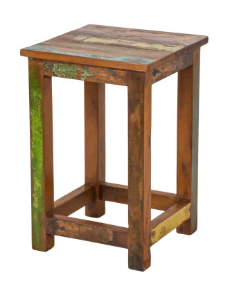 Stolička v "Goa" štýle, starý teak, 30x30x45cm