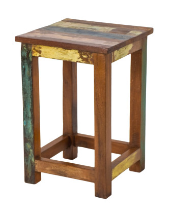 Stolička v "Goa" štýle, starý teak, 30x30x45cm