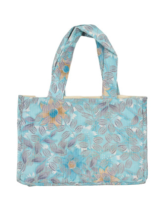 Elegantná plážová taška, modro-šedá, rozmer 48x13x34 + 34cm ucha