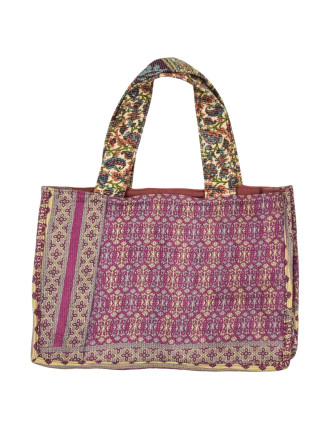 Elegantná plážová taška, fialovo-béžová, rozmer 48x13x34 + 34cm ucha