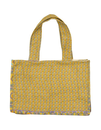 Elegantná plážová taška, žlto-fialová, rozmer 48x13x34 + 34cm ucha