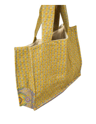 Elegantná plážová taška, žlto-fialová, rozmer 48x13x34 + 34cm ucha
