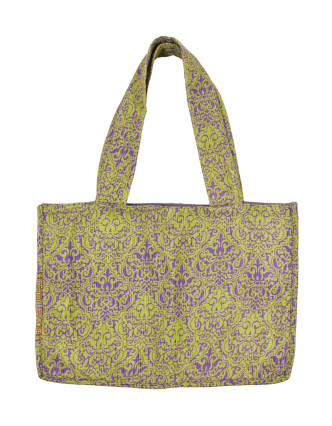 Elegantná plážová taška, fialovo-zelená, rozmer 48x13x34 + 34cm ucha