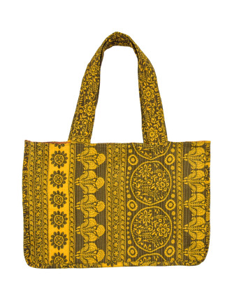 Elegantná plážová taška, žlto-hnedá, rozmer 48x13x34 + 34cm ucha