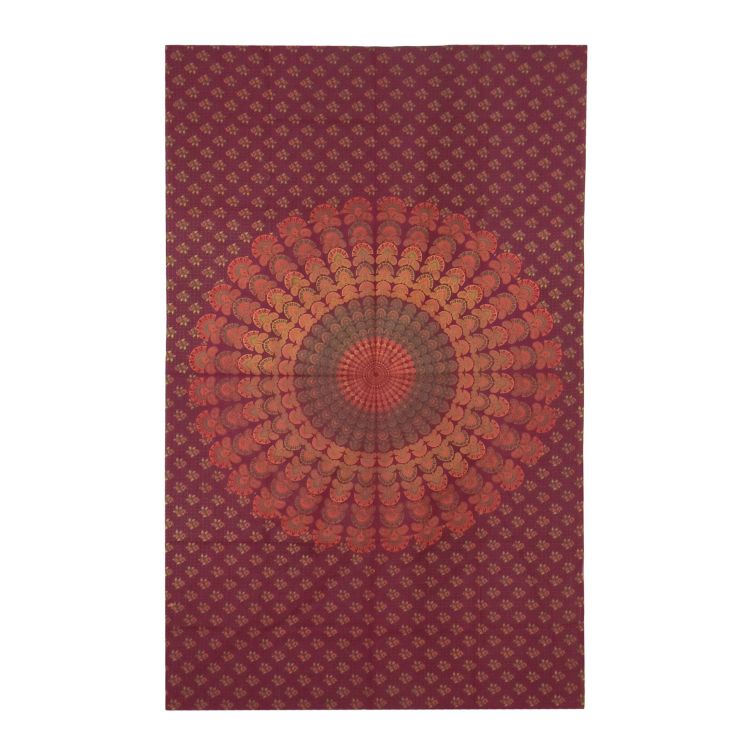 Prikrývka s tlačou "Barmeri round mandala", 130x210cm