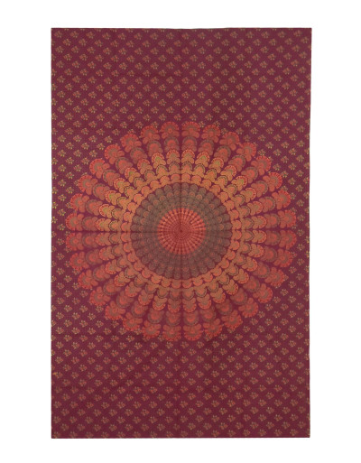 Prikrývka s tlačou "Barmeri round mandala", 130x210cm