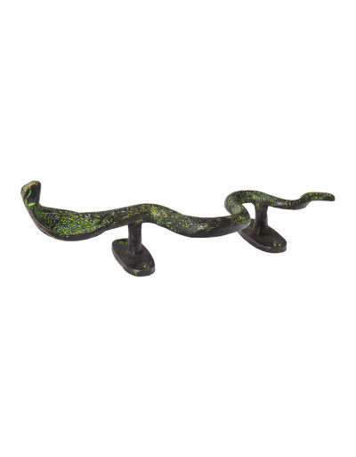 Dverné tiahlo, kobra, mosadz, zelená patina, cca 22cm