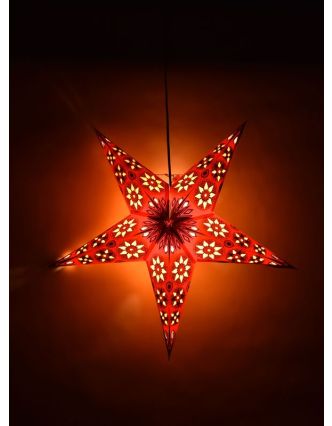 Vianočná hviezda, papierový lampión, ružovo-žltý, päť cípov, 60cm