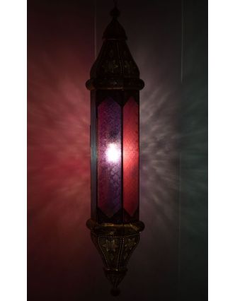 Arabská lampa, multifarebná, mosadz, ručné práce, cca 138x28cm