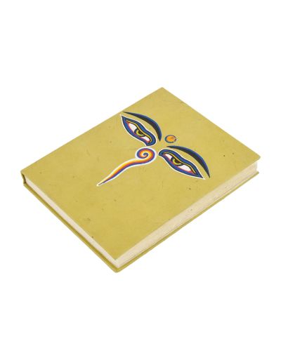 Notes, "Budhove oči", ručný ryžový papier 13x17x2cm, 45 listov, zlatobéžový