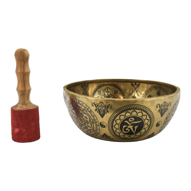 Tibetská misa, "Gulpa", gravírovaná s dizajnom, priemer 24cm