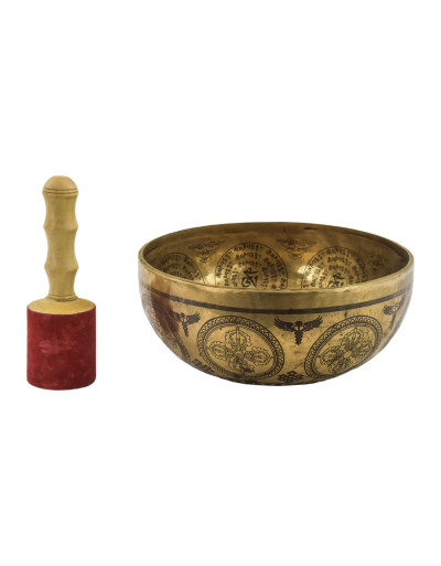 Tibetská misa, "Gulpa", gravírovaná s dizajnom, priemer 25cm