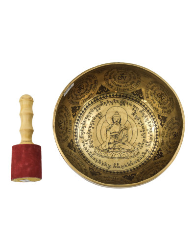 Tibetská misa, "Gulpa", gravírovaná s dizajnom, priemer 25cm