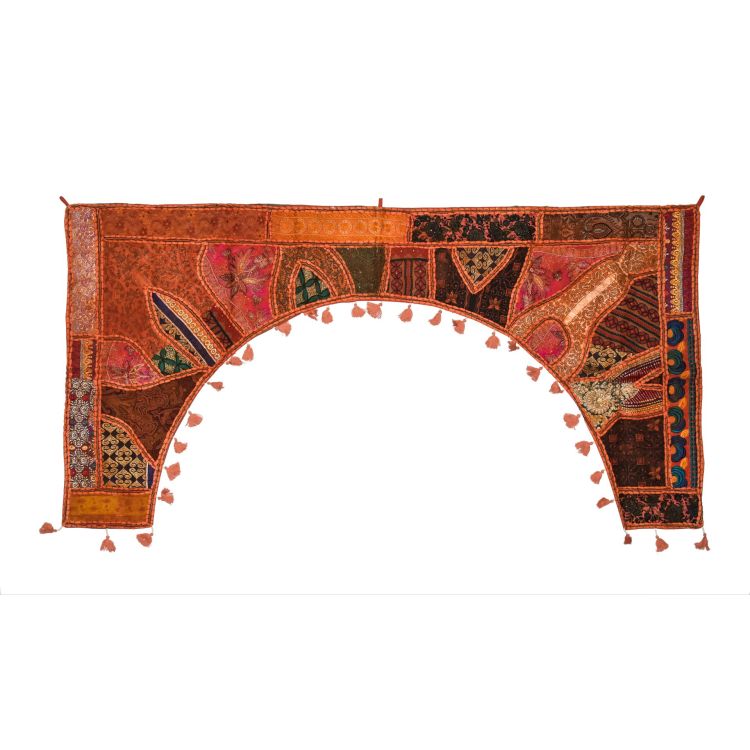Záves nad dvere oblúk, patchwork, Rajastan, ručná výšivka, 190x96cm