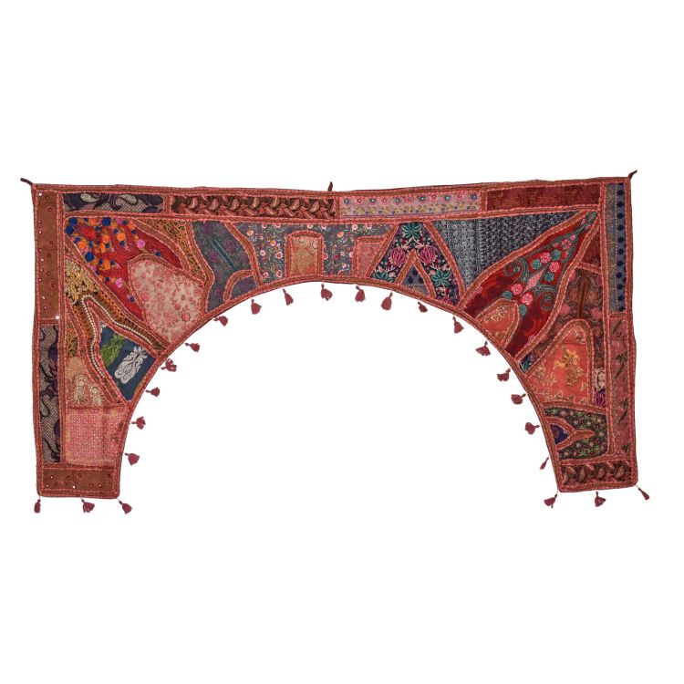 Záves nad dvere oblúk, patchwork, Rajastan, ručná výšivka, 190x96cm
