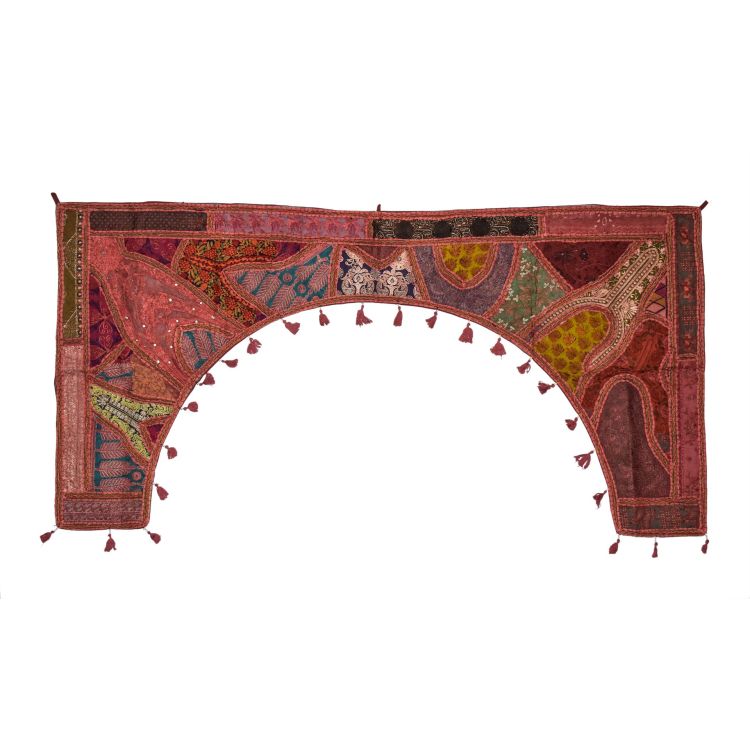 Záves nad dvere oblúk, patchwork, Rajastan, ručná výšivka, 190x96cm