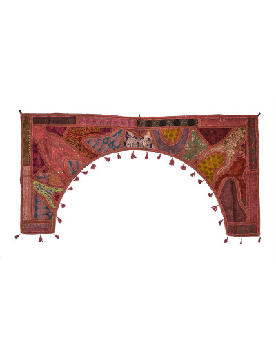 Záves nad dvere oblúk, patchwork, Rajastan, ručná výšivka, 190x96cm