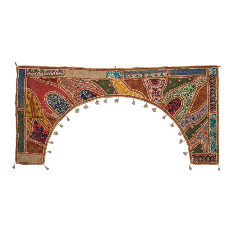 Záves nad dvere oblúk, patchwork, Rajastan, ručná výšivka, 190x96cm