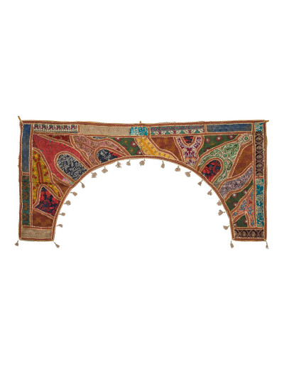 Záves nad dvere oblúk, patchwork, Rajastan, ručná výšivka, 190x96cm
