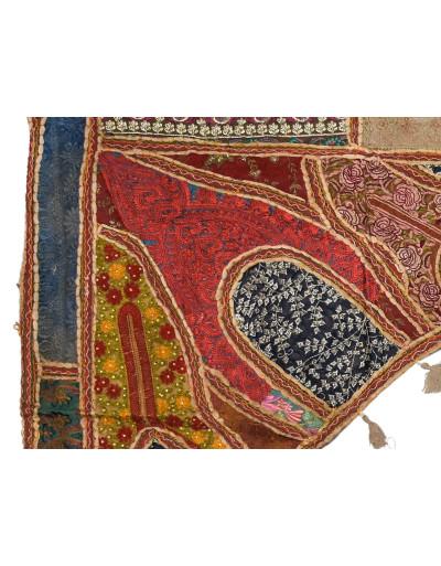 Záves nad dvere oblúk, patchwork, Rajastan, ručná výšivka, 190x96cm