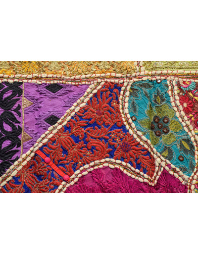 Záves nad dvere oblúk, patchwork, Rajastan, ručná výšivka, 190x96cm