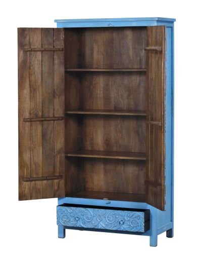 Skriňa z mangového dreva, ručné rezby, 100x43x200cm