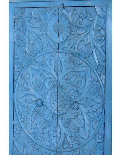 Skriňa z mangového dreva, ručné rezby, 100x43x200cm
