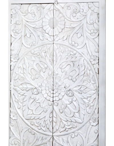 Skriňa z mangového dreva, ručné rezby, 100x43x200cm