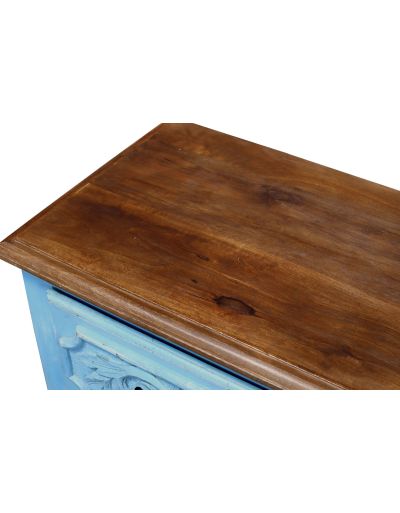 Komoda z mangového dreva s ručne vyrezávanými šuplíkmi, 117x42x92cm