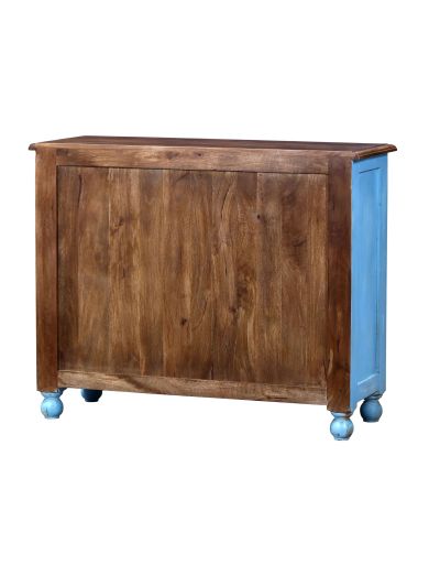 Komoda z mangového dreva s ručne vyrezávanými šuplíkmi, 117x42x92cm