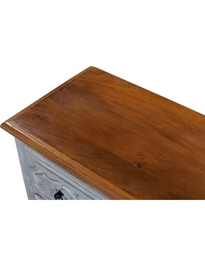 Komoda z mangového dreva s ručne vyrezávanými šuplíkmi, 117x42x92cm
