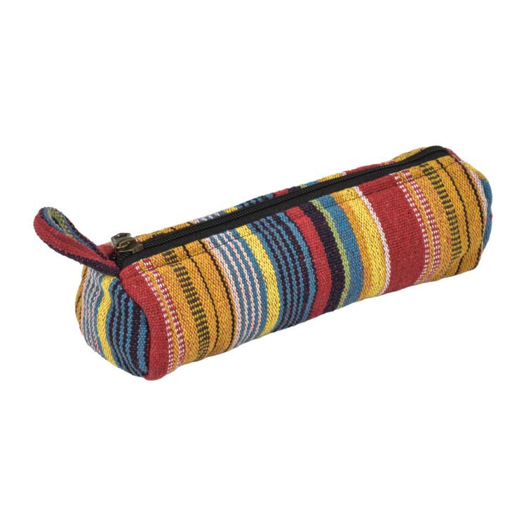Peračník bavlnený, ghari farebné prúžky, zapínanie na zips, 20x7cm