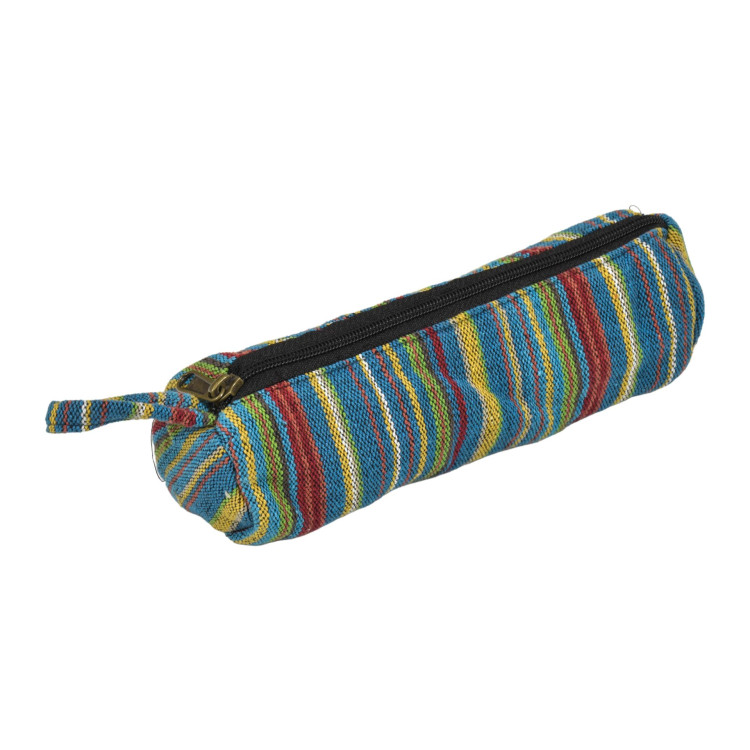 Peračník bavlnený, ghari farebné prúžky, zapínanie na zips, 20x7cm