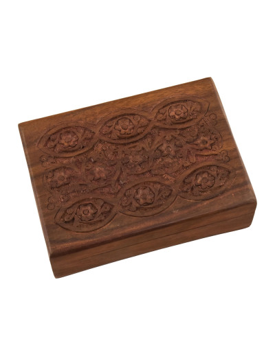 Šperkovnica z dreva, ručne vyrezávaná, 18x13x6cm